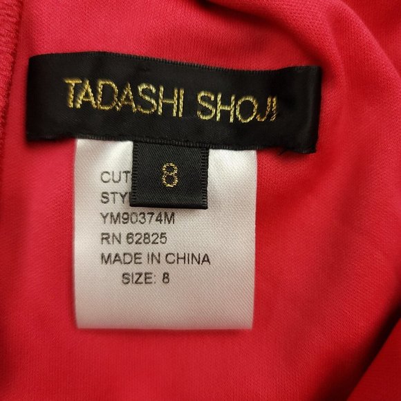 Tadashi Shoji Womens 8 Cocktail Dress Fuchsia‎ One Asemetrical Neckline Gathered - Picture 2 of 7